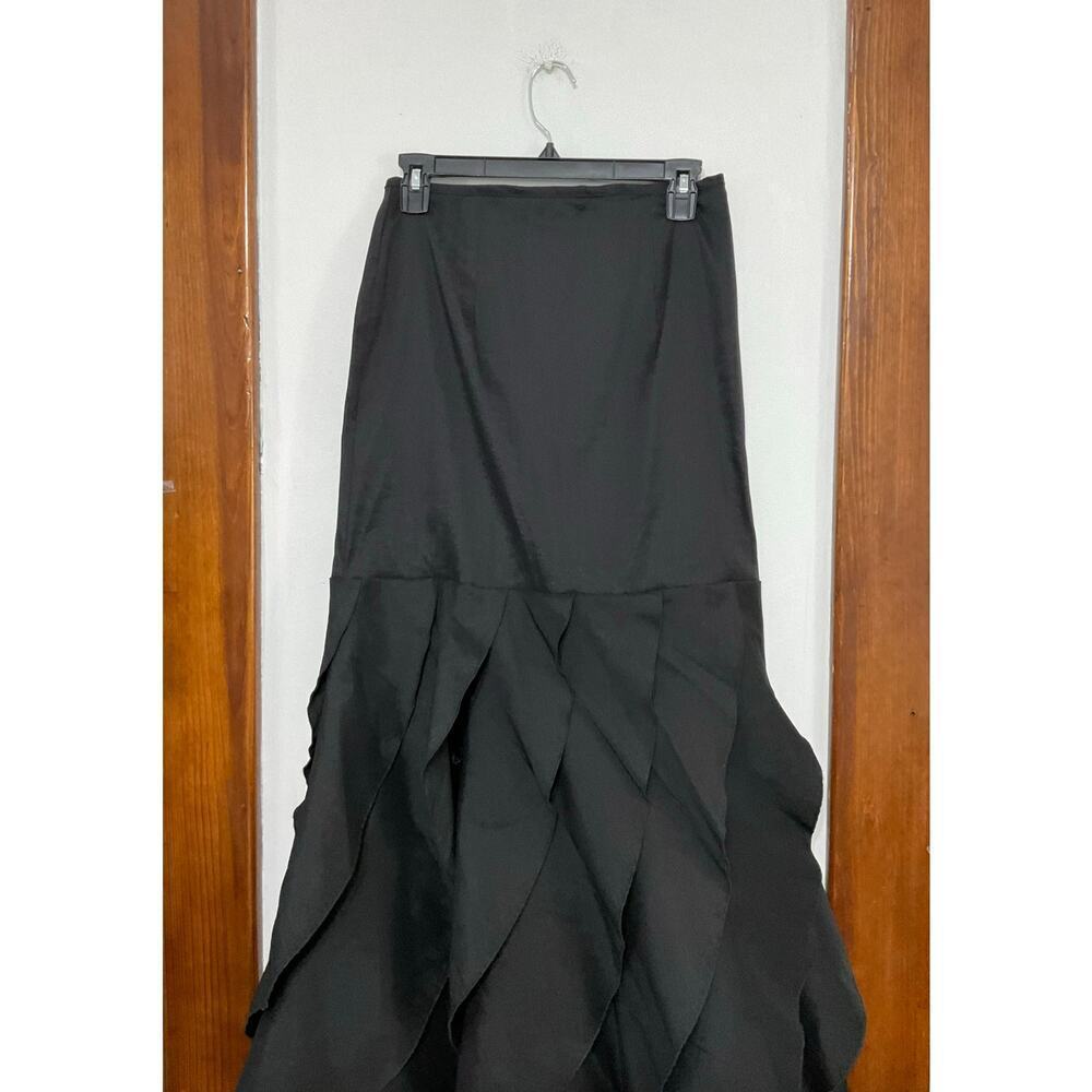 R&M Richards Mermaid Maxi Skirt Formal Fitted Ruffles Size Small Taffeta - Picture 3 of 6